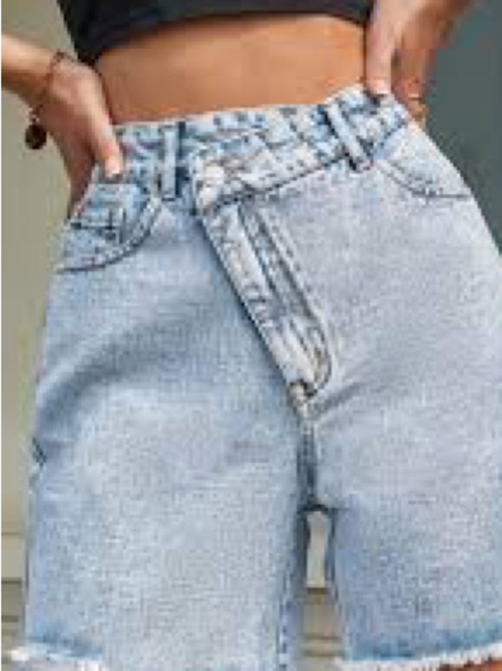 Light Blue High-Rise Denim Shorts Size XS